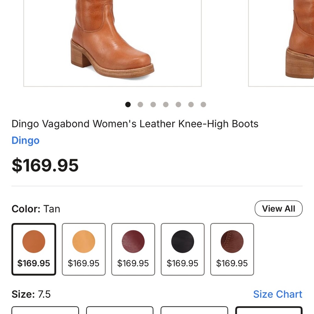 Dingo Women's Tan Leather Heeled Boots